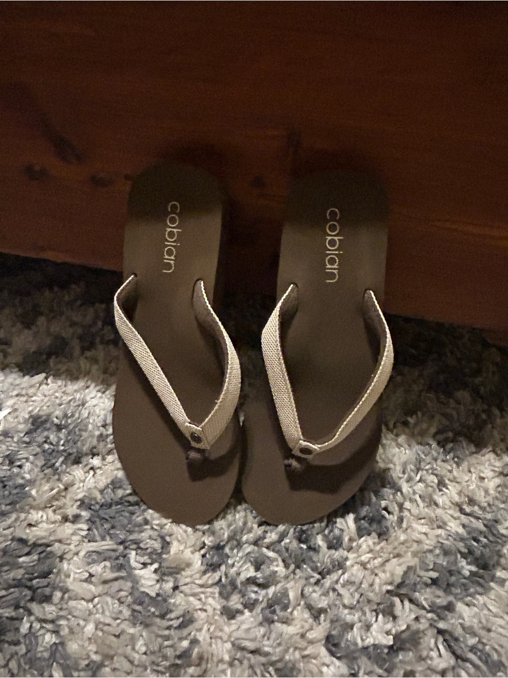 Cobian Brown Sandals with Light Beige Straps